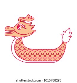 orange dragon  boat cartoon chinese