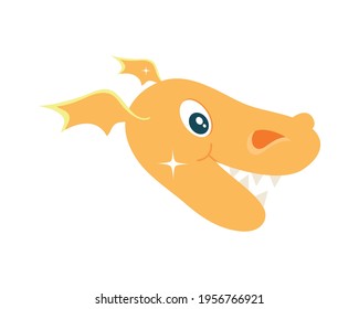 orange dragon face on background
