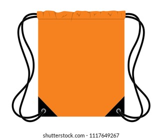 Orange Drawstring Bag : Flat View