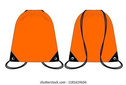 Orange Drawstring Bag for Template