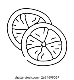 orange dried fruit line icon vector. orange dried fruit sign. isolated contour symbol black illustration