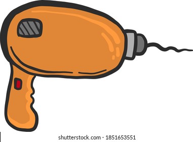 Orange drill, illustration, vector on white background