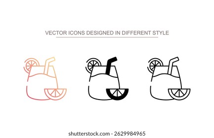 Orange Drink icon design with white background stock illustration