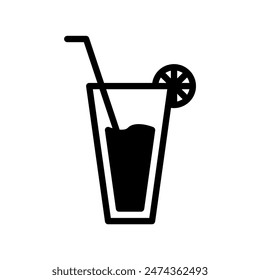 orange drink icon vector or logo illustration style 