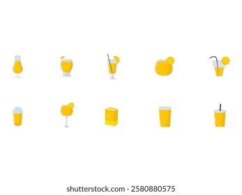 Orange Drink Illustration Element Set