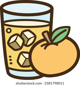 Orange drink vector doodle illustration and graphic