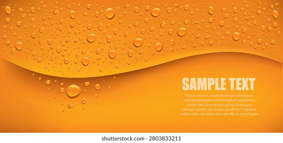 Orange drops background with many fresh juice drops	

