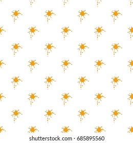 Orange drops of honey pattern seamless repeat in cartoon style vector illustration