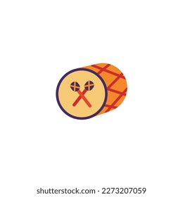 icono del tambor naranja Ramadán y Eid Islámico