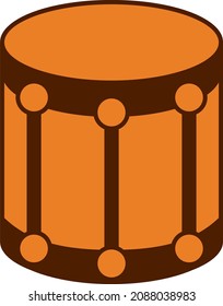 Orange drum, illustration, vector, on a white background.