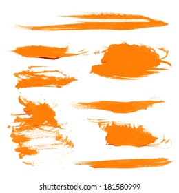 Orange dry brush strokes 1