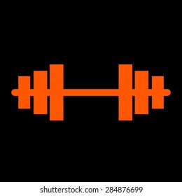 Orange dumbbells - Vector icon on a black background