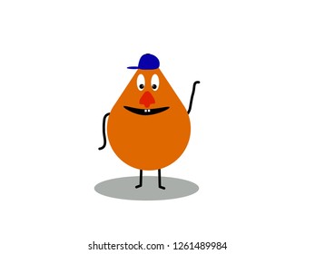 Orange dummy with blue baseball cap