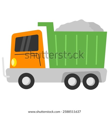 Orange Dump Truck with Green Container