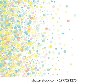 Orange Dust FallingFestive White Background. Happy Rain Illustration. Celebration Splash Design. Pastel Confetti Abstract Invitation.