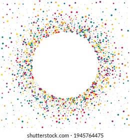 Orange Dust Top White Background. Abstract Splash Backdrop. Independence Rain Pattern. Rainbow Confetti Vector Invitation.