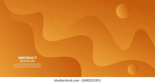 Orange dynamic abstract vector background with simple wave design. Creative gradient background. Smart 3D cover design for business design. Vector Eps10