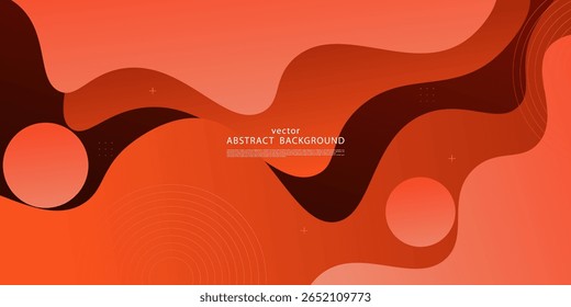 Orange dynamic abstract vector background with simple wave design. Creative gradient background. Smart business design 3D cover. Vector Eps10