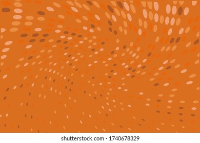 Orange dynamic background. Pattern of dotted lines, circles of different scale. Futuristic pattern. Monochrome backdrop to create backgrounds, templates, posters in a modern minimalist style