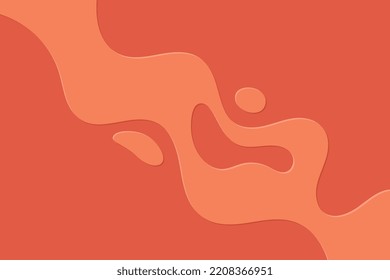 Orange dynamic splash wavy shapes. Abstract plastic stains decorative background