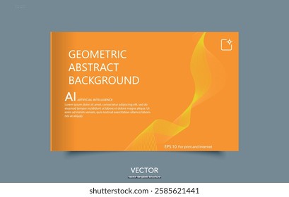 Orange Dynamic Wave Design. for AI-Themed Design 