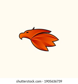 orangefarbene Adler, Vektorgrafik für Symbol, Symbol oder Logo. Adlerlogo-Vorlage
