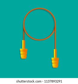 orange ear plugs vector illustration.