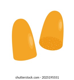 Orange earplags. Protection concept. Flat vector illustration