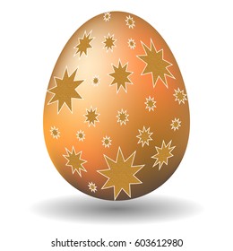 Orange Easter for Easter holidays design on white background. Vector illustration.