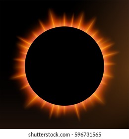 Orange eclipse, Suitable for product advertising, natural events, horror concept and other. Vector Illustration