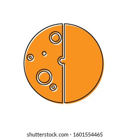 Orange Eclipse of the sun icon isolated on white background. Total sonar eclipse.  Vector Illustration