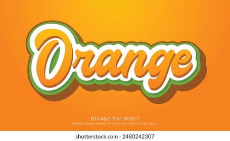 orange editable 3d text effect template bold typography and abstract style drinks logo and brand	