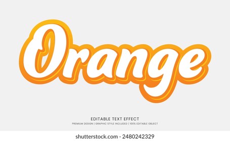 Plantilla de efecto de texto 3d editable naranja tipografía en negrita y estilo abstracto bebidas logo y marca	