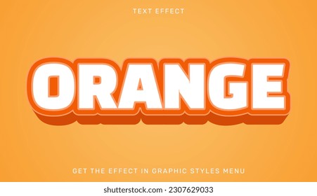 Orange editable text effect in 3d style. Suitable for brand or business logo