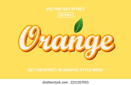 Orange Editable Text Effect Style