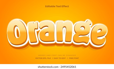 Orange editable text effect style, Orange 3d editable text effect style