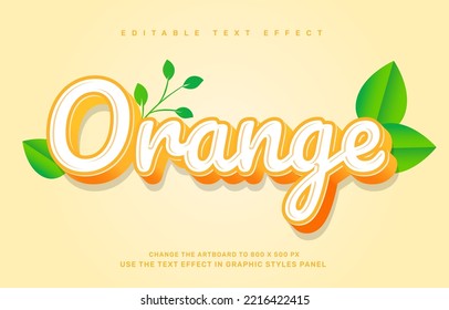 Orange Editable Text Effect Template