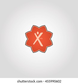 Orange education logo design with background