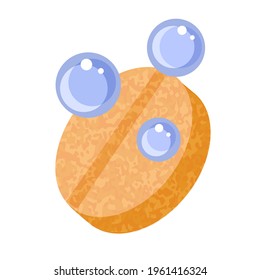 tableta naranja efervwsent con burbujas azules fizzis icono aislado vectorial ilustración aislada