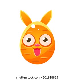 Orange Egg Shaped Easter Bunny