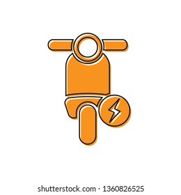 Orange Electric scooter icon isolated on white background. Vector Illustration