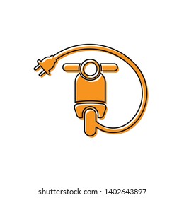 Orange Electric scooter icon isolated on white background. Vector Illustration