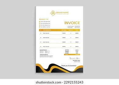 Orange elegant corporate invoice design