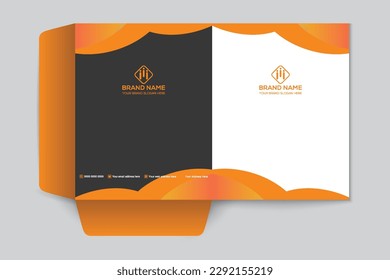 Orange elegant corporate presentation folder design