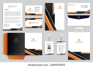 Orange elegant corporate stationery design