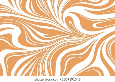 Orange elegant swirl abstract flow background. Design illustration for decoration, wall decor, wallpaper, cover, banner.