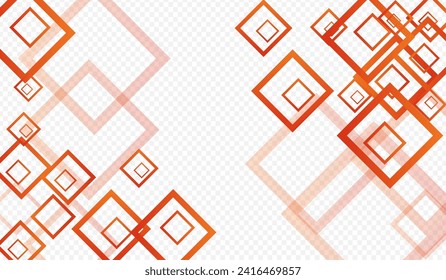 Orange Element Architecture Vector Transparent Background. Creative Tile Design. Gray Abstract Backdrop. Light Technology Poster.