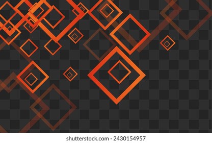 Orange Element Digital Vector Transparent Background. Concept Rectangular Cover. White 3d Pattern. Yellow Architecture Frame.
