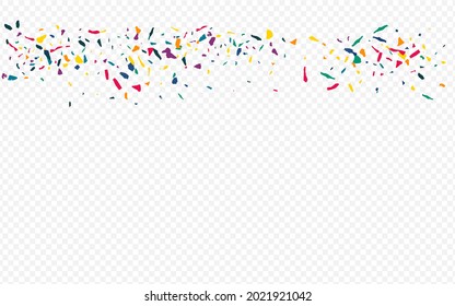 Orange Elements Decoration Transparent Background. Celebration Confetti Card. Abstract Smear Texture. Yellow Particles Vector Backdrop.