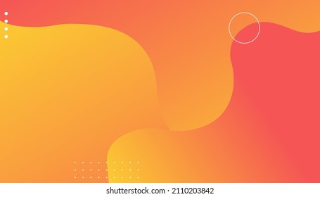 Orange elements with fluid gradient.  Abstract geometric wallpaper. Header for social media. Trendy gradient wavy shapes. Vector illustration